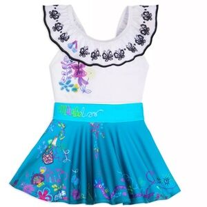 Mirabel Girls' Blue and White Swimsuit